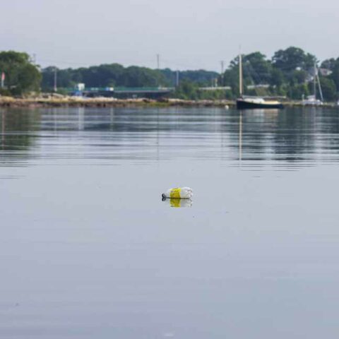 bottiglia di plastica in acqua