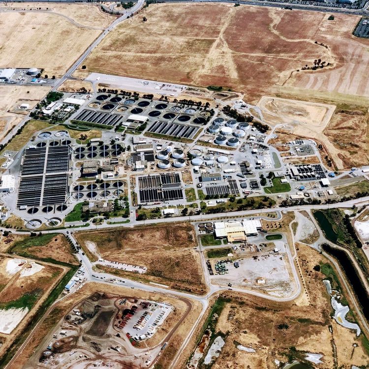 impianto di trattamento reflui dall'alto