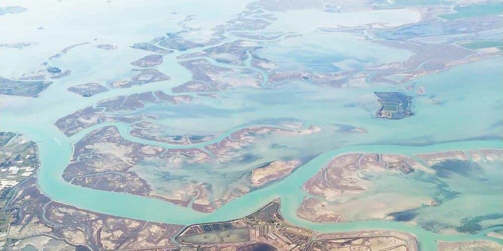 laguna di venezia dall'alto
